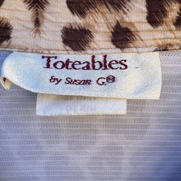 Toteables Susan Graver Vintage Leopard Print Womens Full Zip Long Sleeve Jacket - Picture 2 of 10